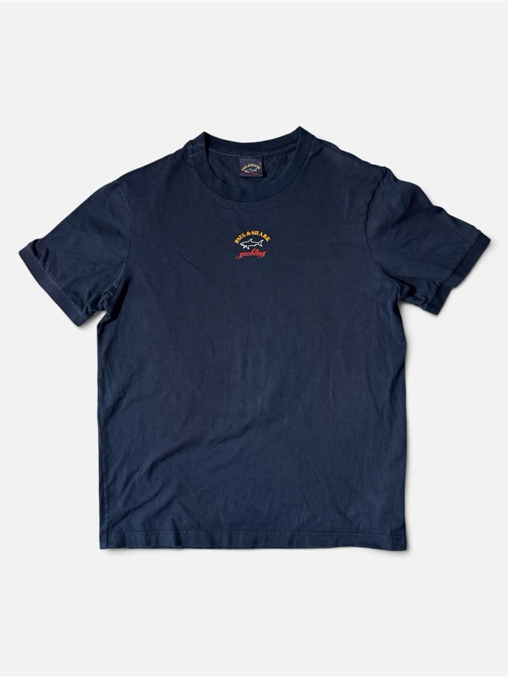 Paul & Shark mens S Small navy blue logo cotton crewneck short sleeve t-shirt
